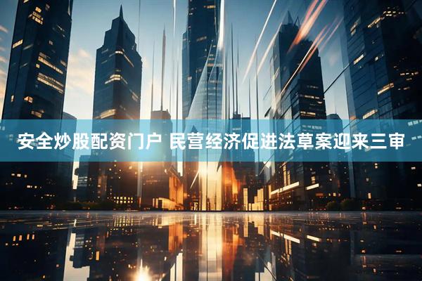 安全炒股配资门户 民营经济促进法草案迎来三审